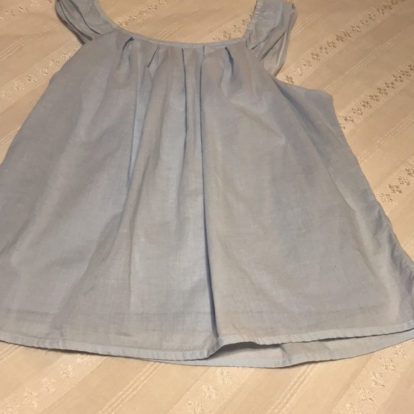Girls George Solid Baby Blue Sleeveless Top - Picture 5 of 5